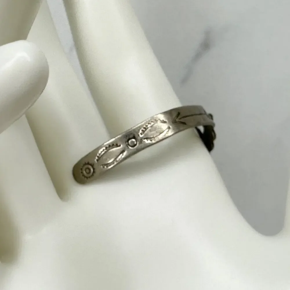 Vintage Bell Trading Post Nickel Silver Faux Turquoise Child Cuff Bracelet ✨